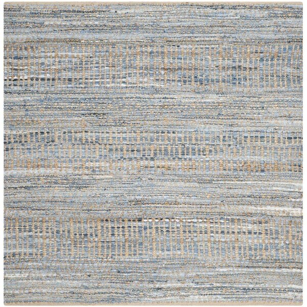 Safavieh 10 x 10 ft. Cape Cod Flat Weave Square Area Rug Natural & Blue CAP353A-10SQ - main
